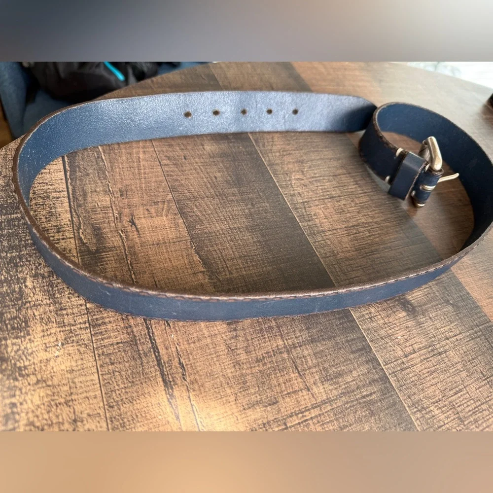 Martin Dingman Men’s Belt Blue Saddle Leather Sz. 36. Exc Cond!!